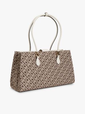 Женские сумки Tommy Hilfiger Jacquard Monogram Satchel Bag — фото 3