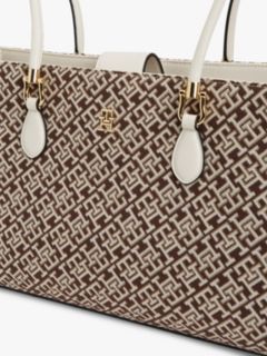 Jacquard Monogram Satchel Bag — Neutral Mono 5
