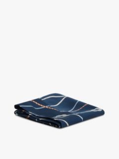 Nautical Rope Print Silk Scarf — Yale Navy 3