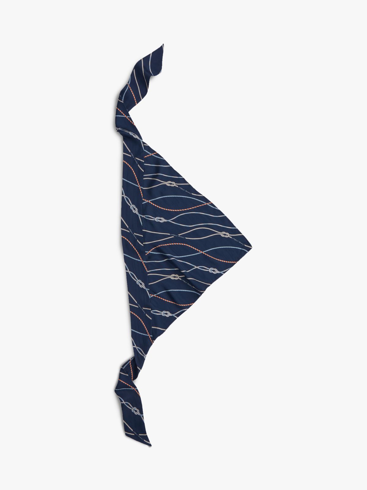 Nautical Rope Print Silk Scarf — Yale Navy