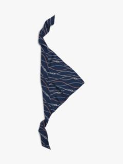 Nautical Rope Print Silk Scarf — Yale Navy 1