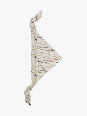 Nautical Rope Print Silk Scarf, Optic White
