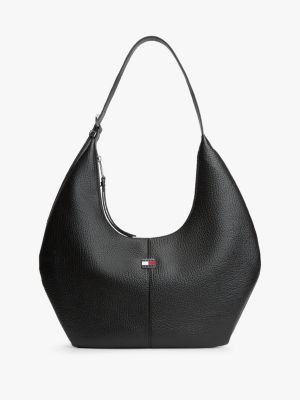 Tommy Jeans Pebbled City Crescent Bag, Black