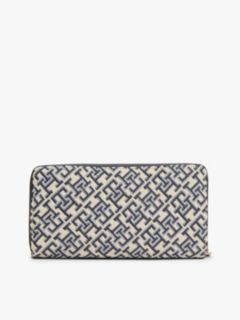 Monogram Jacquard Large Zip Wallet — Blue Mono 2