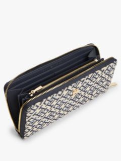 Monogram Jacquard Large Zip Wallet — Blue Mono 3