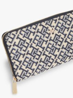 Monogram Jacquard Large Zip Wallet — Blue Mono 4