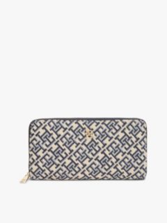 Monogram Jacquard Large Zip Wallet — Blue Mono 1