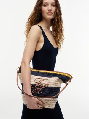 Женские сумки Tommy Hilfiger Nautical Striped Crochet Bucket Bag — фото 2