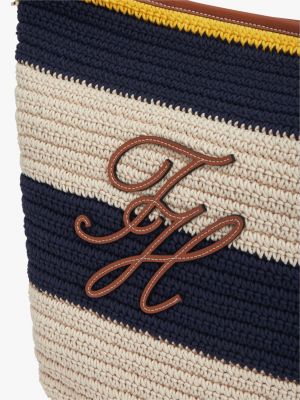 Женские сумки Tommy Hilfiger Nautical Striped Crochet Bucket Bag — фото 5