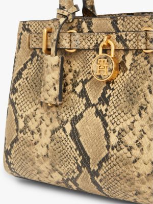 Женские сумки Tommy Hilfiger Snake-Embossed Leather Mini Tote Bag — фото 5