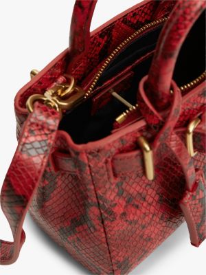 Женские сумки Tommy Hilfiger Snake-Embossed Leather Micro Tote Bag — фото 4