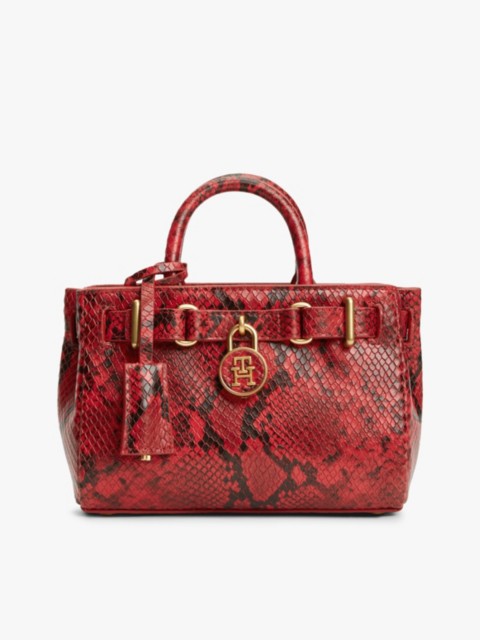 Женские сумки Tommy Hilfiger Snake-Embossed Leather Micro Tote Bag