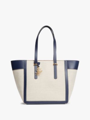 Script Monogram Canvas Tote Bag, Space Blue