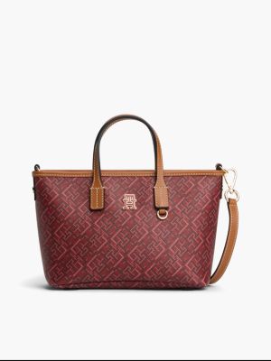Женская сумка Tommy Hilfiger Allover Monogram Mini, цвет: Красный
