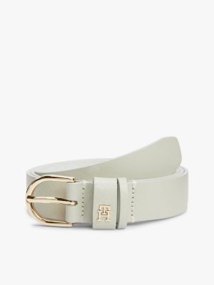 Debossed Monogram Slim Leather Belt