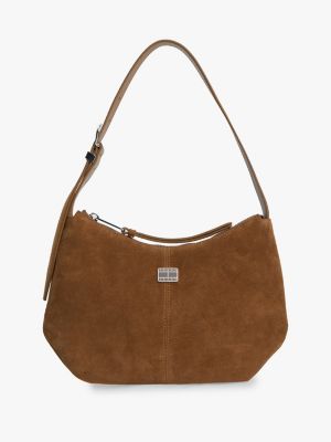 Tommy Jeans Suede Shoulder Bag, Dark Highland Khaki