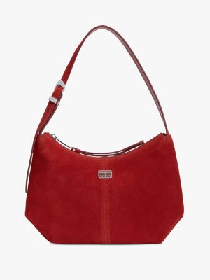 Tommy Jeans Suede Shoulder Bag, Arizona Red