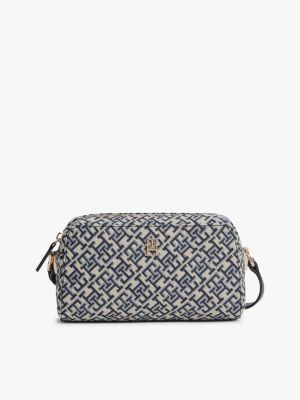Jacquard Monogram Crossbody Bag, Blue Mono
