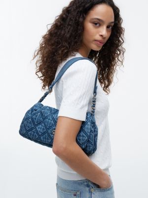 Женские сумки Tommy Hilfiger Quilted Denim Shoulder — фото 2