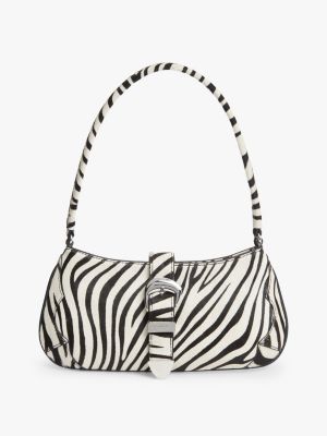 Tommy Jeans Zebra-Print Calf Hair Bag, Ivory Zebra Print