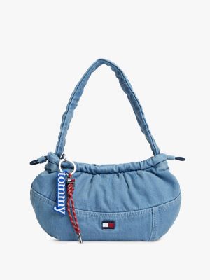 Tommy Jeans Charm Denim Shoulder Bag, Denim Medium