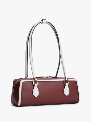 Женская сумка Tommy Hilfiger Monogram East-West Shoulder, цвет: Бархатный тёмно-бордовый — фото 3