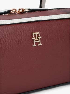 Женская сумка Tommy Hilfiger Monogram East-West Shoulder, цвет: Бархатный тёмно-бордовый — фото 5