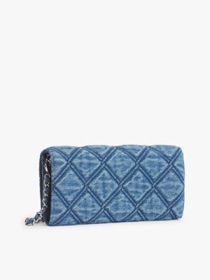 Женские кошельки Tommy Hilfiger Quilted Denim Chain Strap Flap Wallet — фото 2