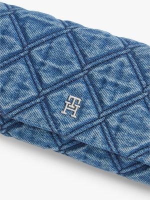 Женские кошельки Tommy Hilfiger Quilted Denim Chain Strap Flap Wallet — фото 4