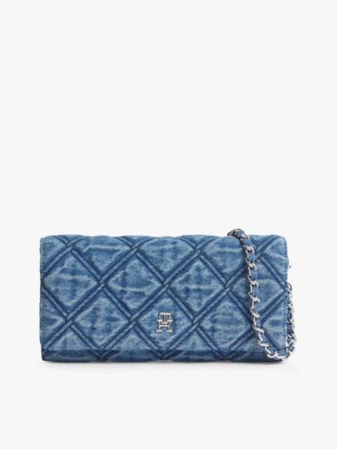 Женские кошельки Tommy Hilfiger Quilted Denim Chain Strap Flap Wallet