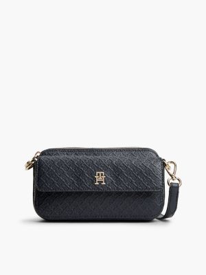 Allover Monogram Crossbody Bag, Space Blue