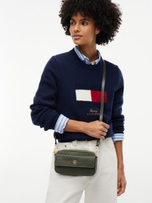 Женская сумка Tommy Hilfiger Allover Monogram Crossbody, цвет: Тёмный оливковый — фото 2