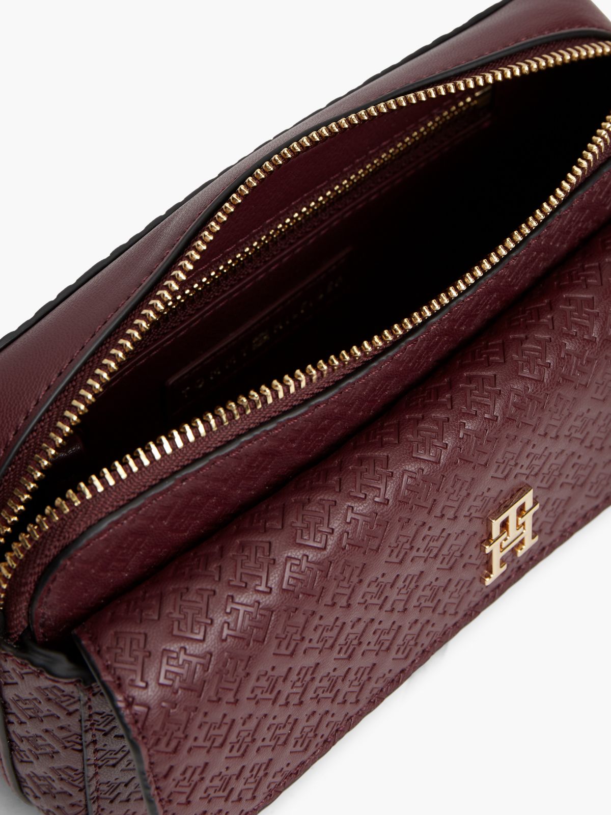 Allover Monogram Crossbody Bag — Oxblood