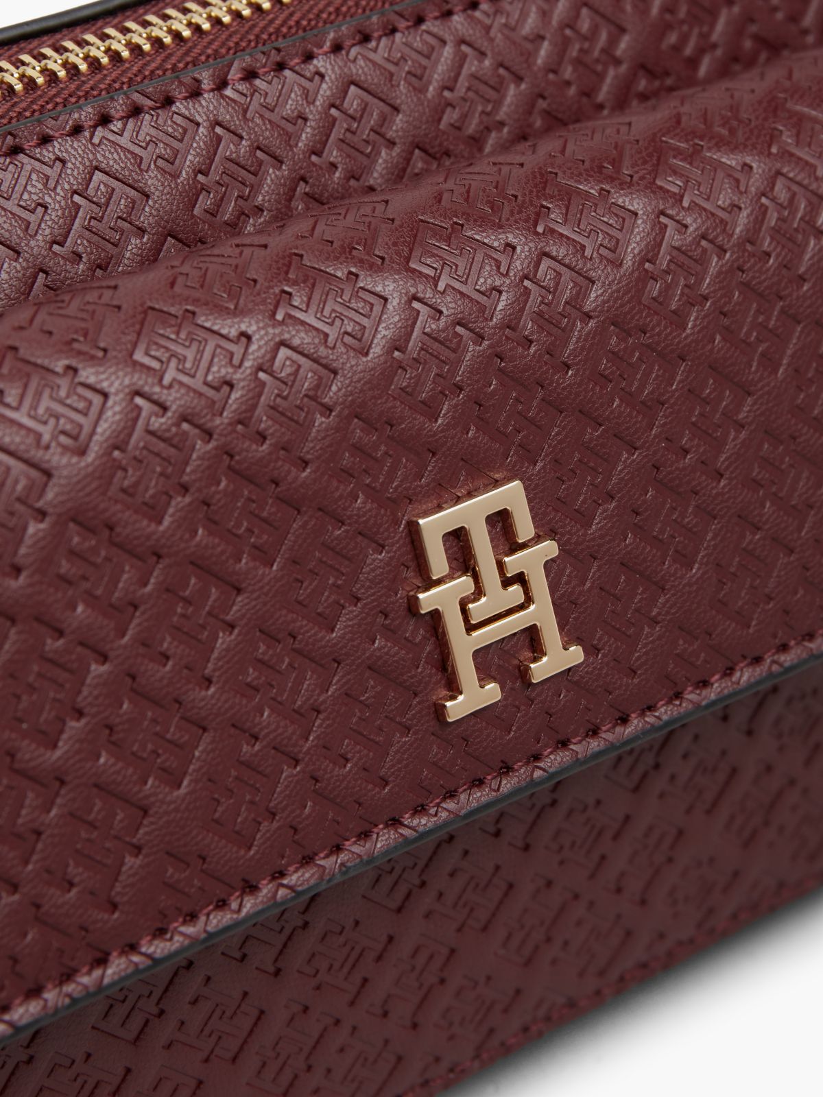 Allover Monogram Crossbody Bag — Oxblood