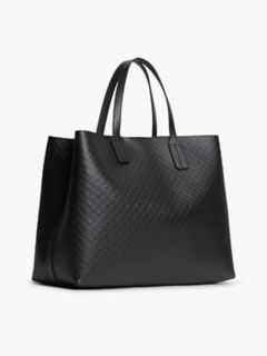 Allover Debossed Monogram Satchel Bag — Black 3