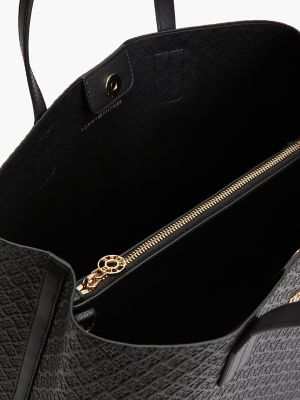 Женская сумка Tommy Hilfiger Allover Debossed Monogram Satchel, цвет: Чёрный — фото 4