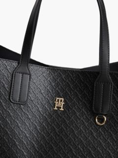 Allover Debossed Monogram Satchel Bag — Black 5
