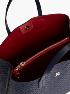 Allover Debossed Monogram Satchel Bag — Space Blue 4