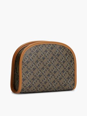 Женский несессер Tommy Hilfiger Allover Monogram Print Toiletry Bag, цвет: Чёрный — фото 2