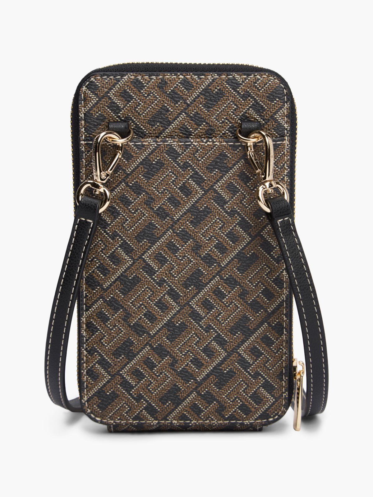 Monogram Print Phone Wallet — Black Mix