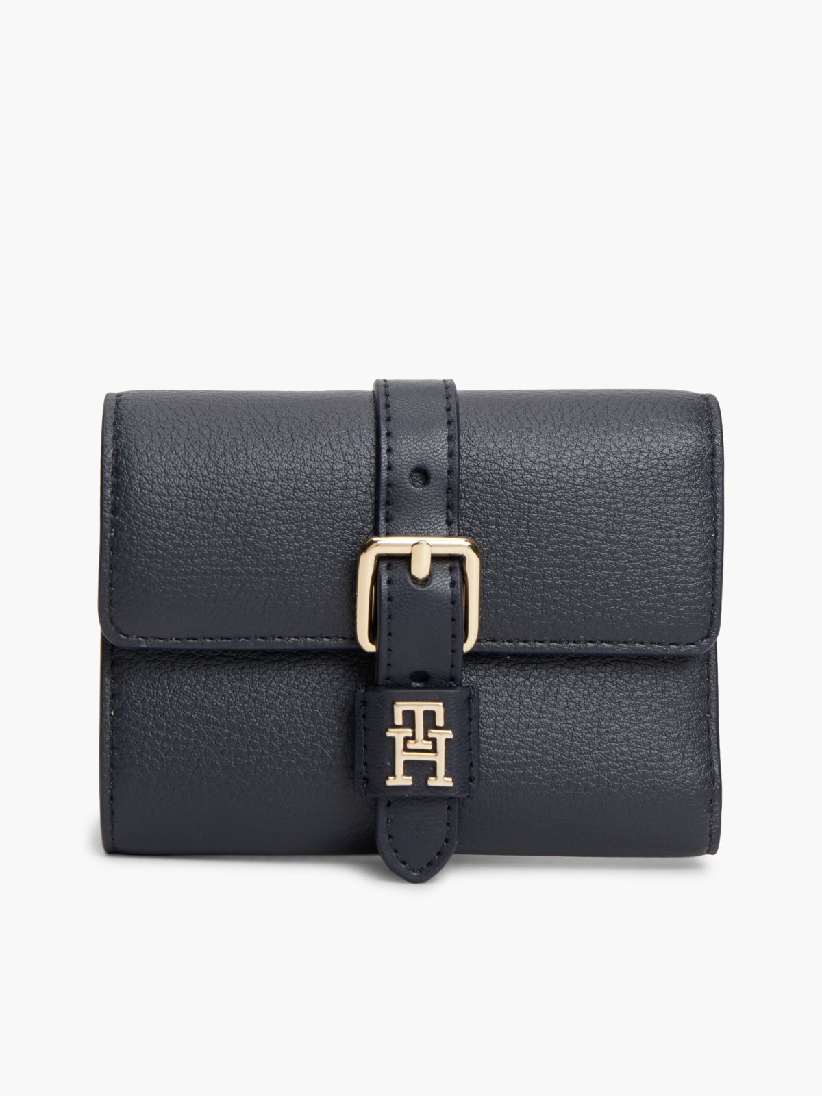 Buckle Monogram Trifold Wallet — Space Blue