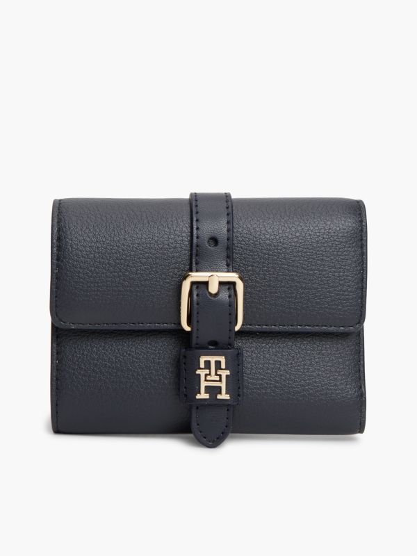 Buckle Monogram Trifold Wallet — Space Blue