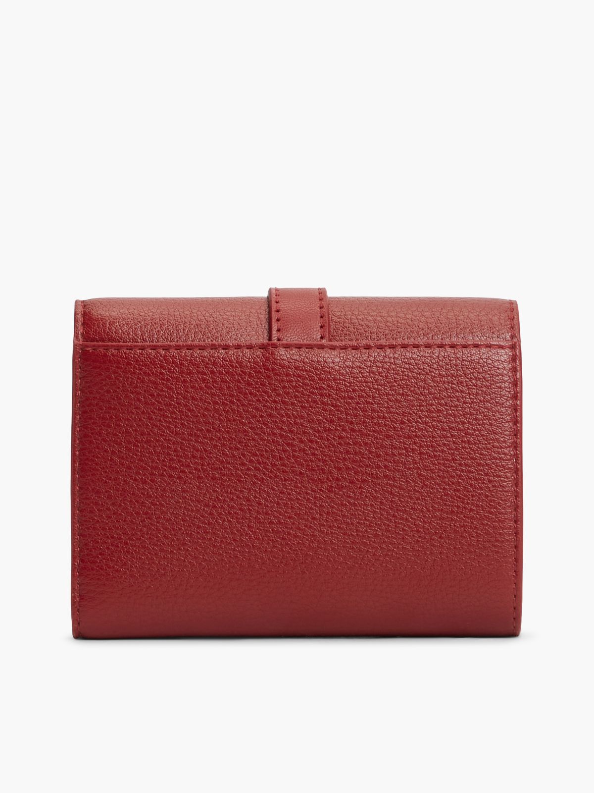 Buckle Monogram Trifold Wallet — Autumn Red