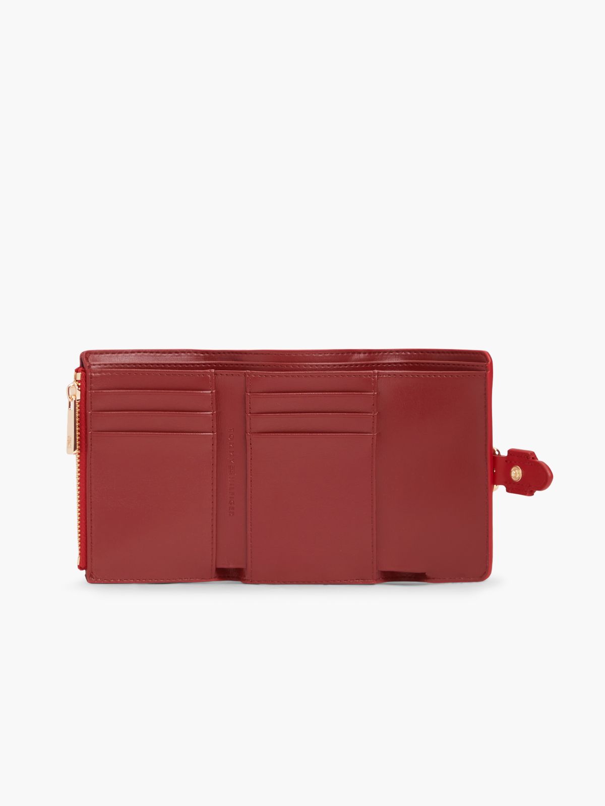Buckle Monogram Trifold Wallet — Autumn Red