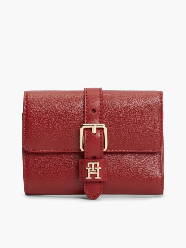 Buckle Monogram Trifold Wallet — Autumn Red