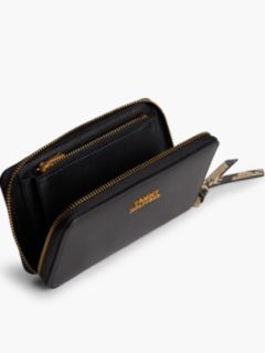 Smooth Leather Medium Zip Wallet — Black 3