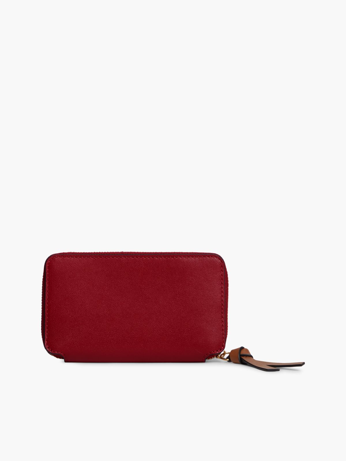 Smooth Leather Medium Zip Wallet — Autumn Red