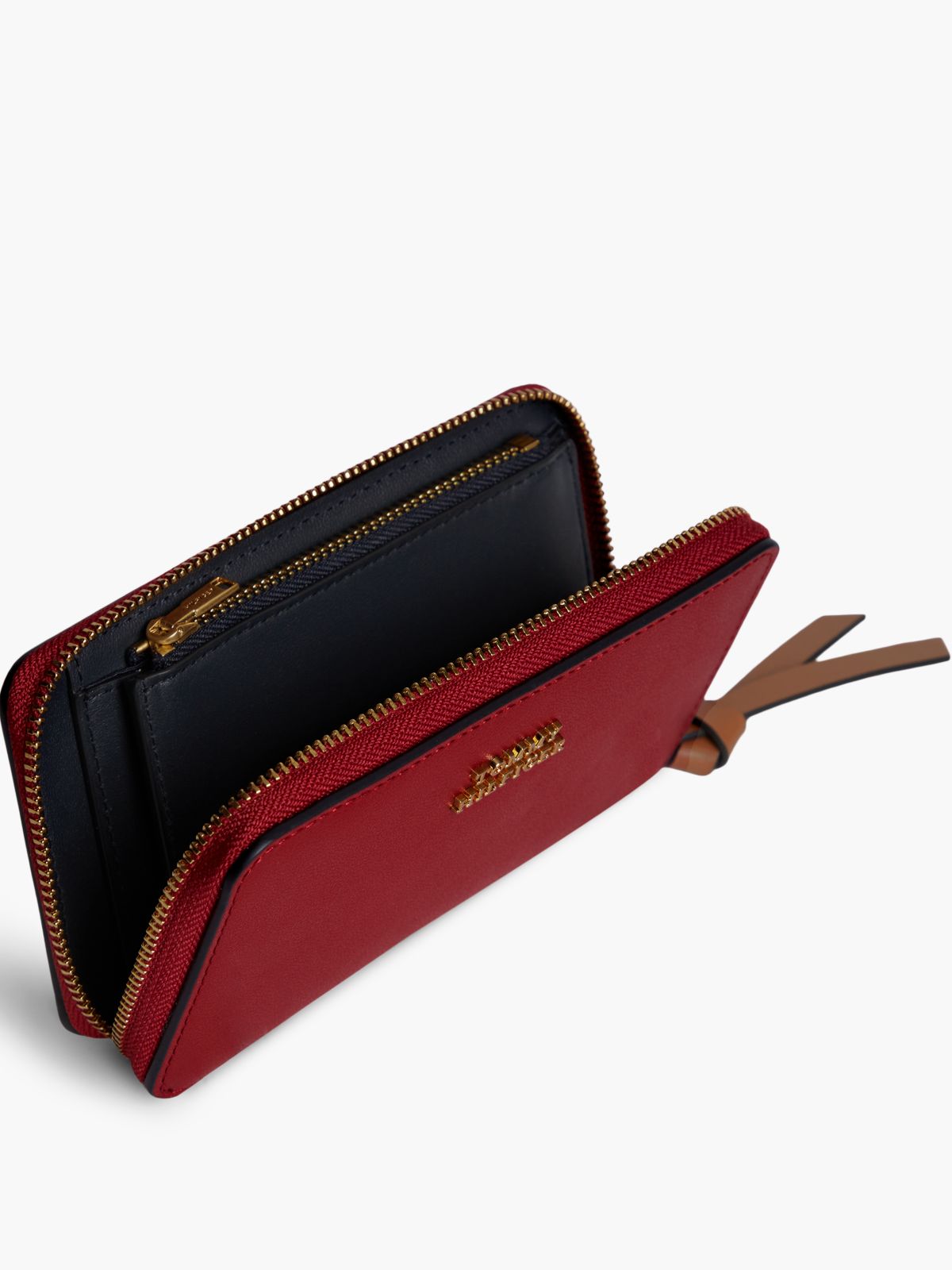 Smooth Leather Medium Zip Wallet — Autumn Red