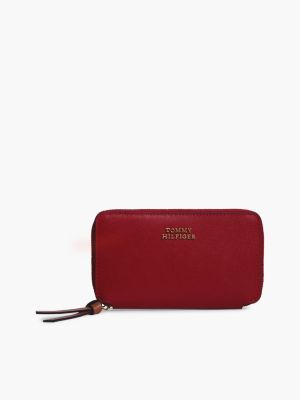 Женский кошелёк Tommy Hilfiger Smooth Leather Medium Zip Wallet, цвет: Красный