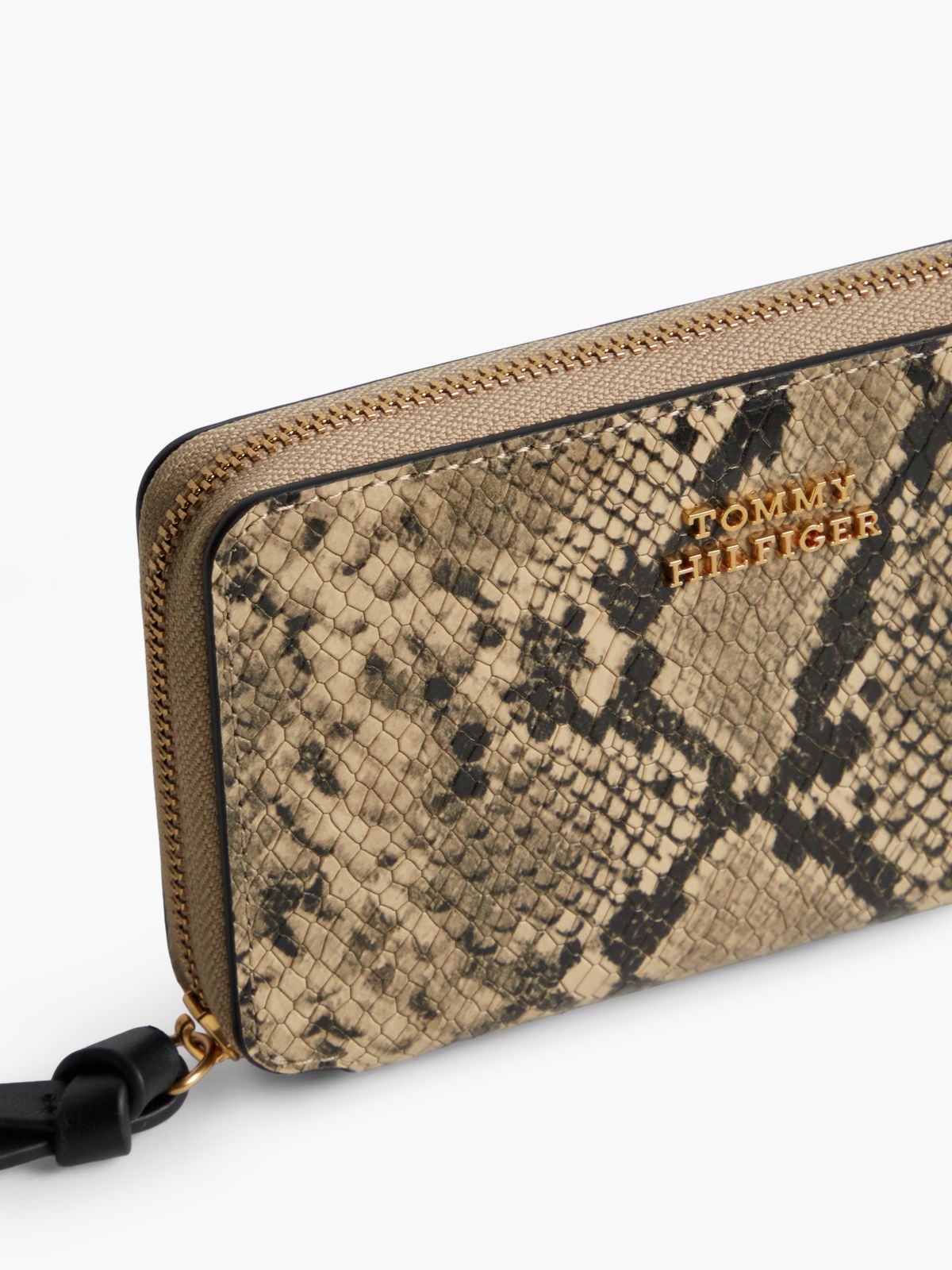 Snake-Embossed Leather Medium Zip Wallet — Snake Print